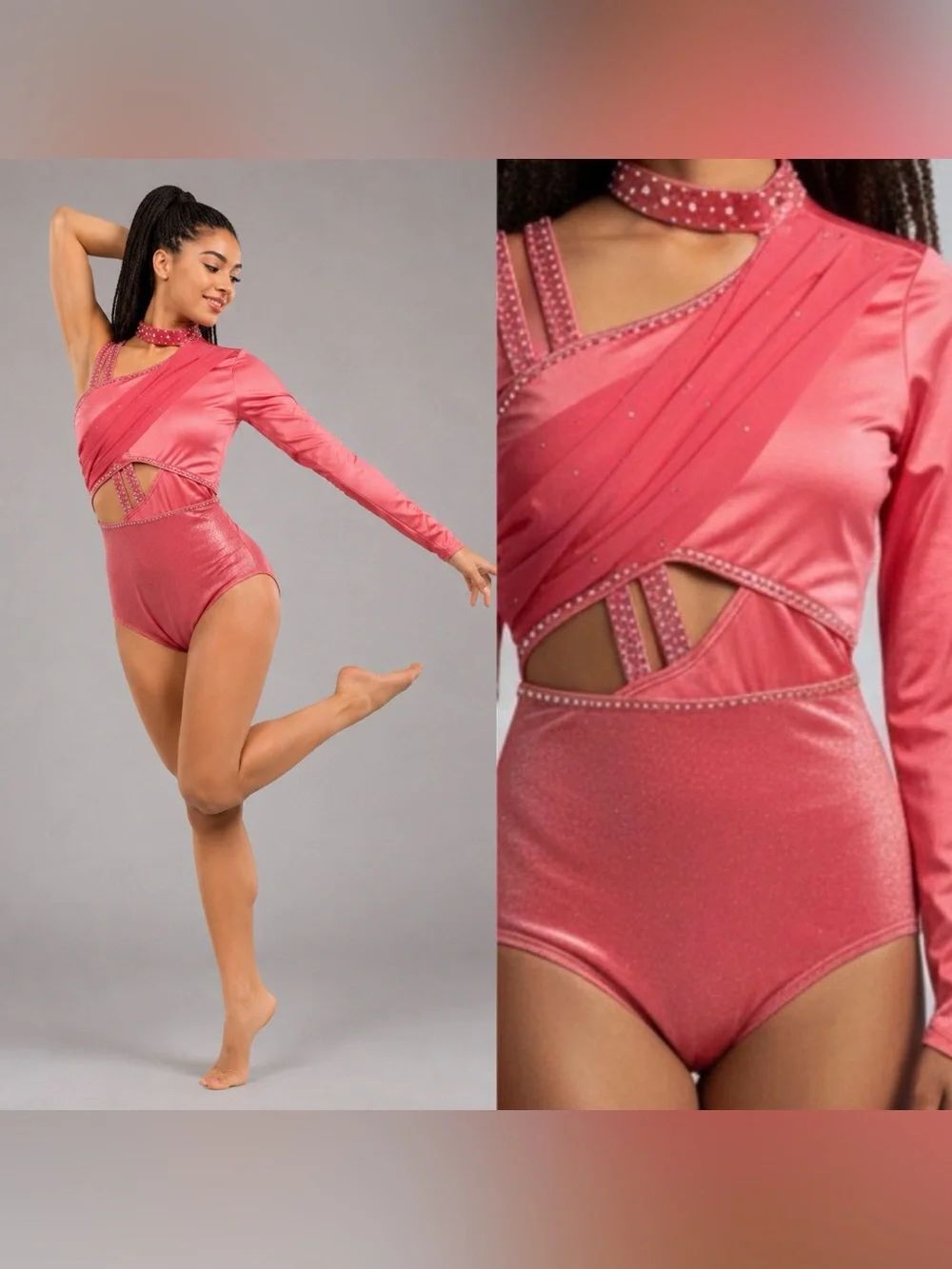 Weissman elite solo dance custom hot pink costume contemporary jazz 17343 MC